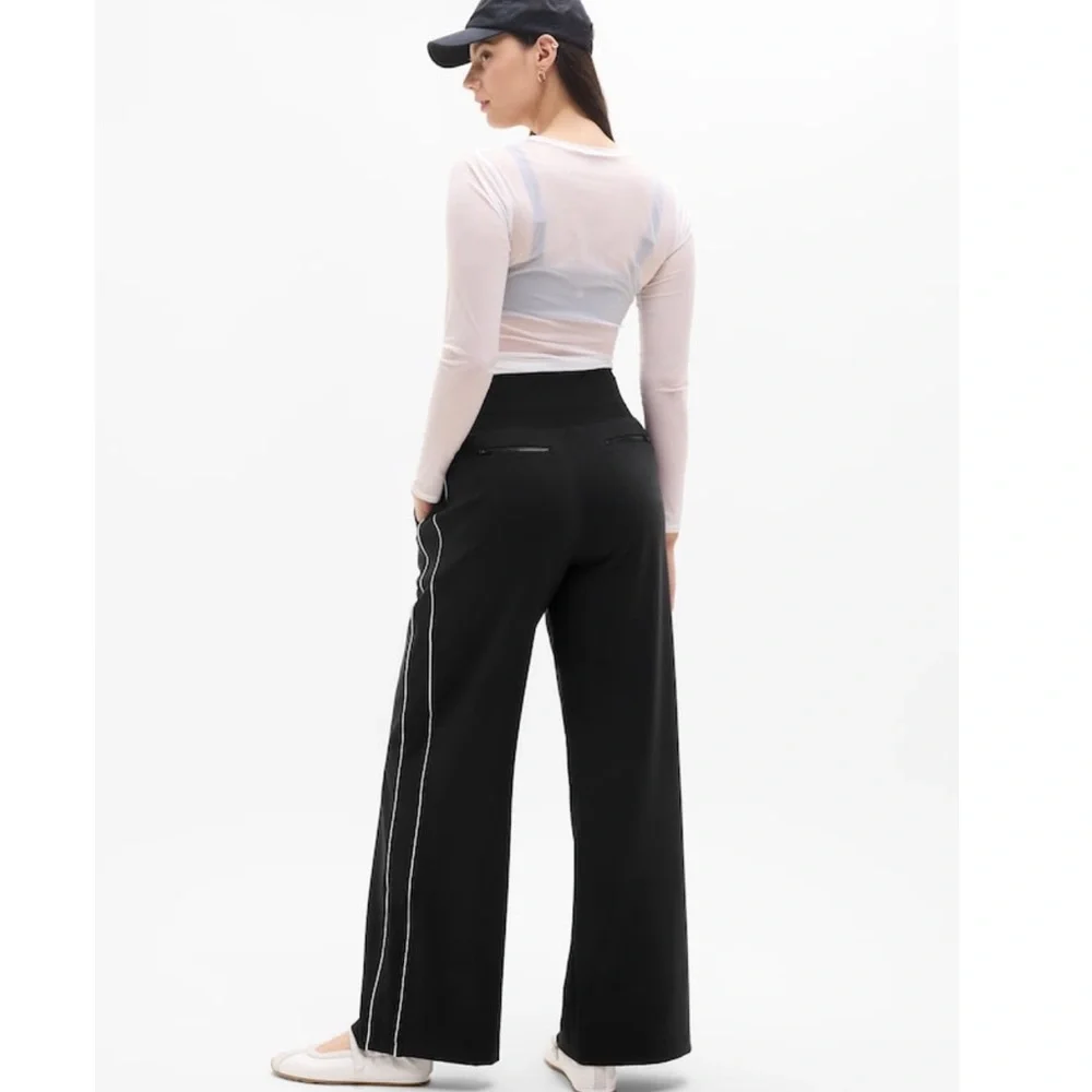 Athleta Venice Stripe Black Wide Leg Pants - Picture 7 of 12